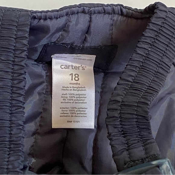 Snow Pants Size 18 months Bibs Ski Overalls navy Blue white monster face knees - Picture 12 of 14